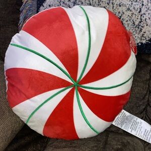 Candy swirl Christmas throw pillow